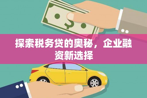 阳曲探索税务贷的奥秘，企业融资新选择
