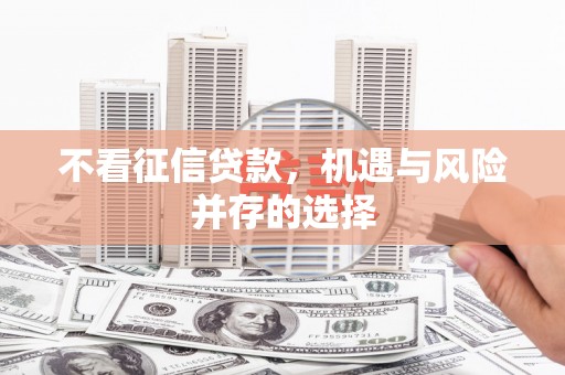阳曲不看征信贷款，机遇与风险并存的选择